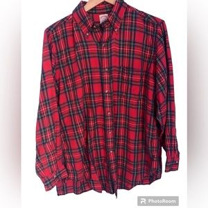 Brooks Brothers Red Plaid Long Sleeve Collared Shirt Size 16R